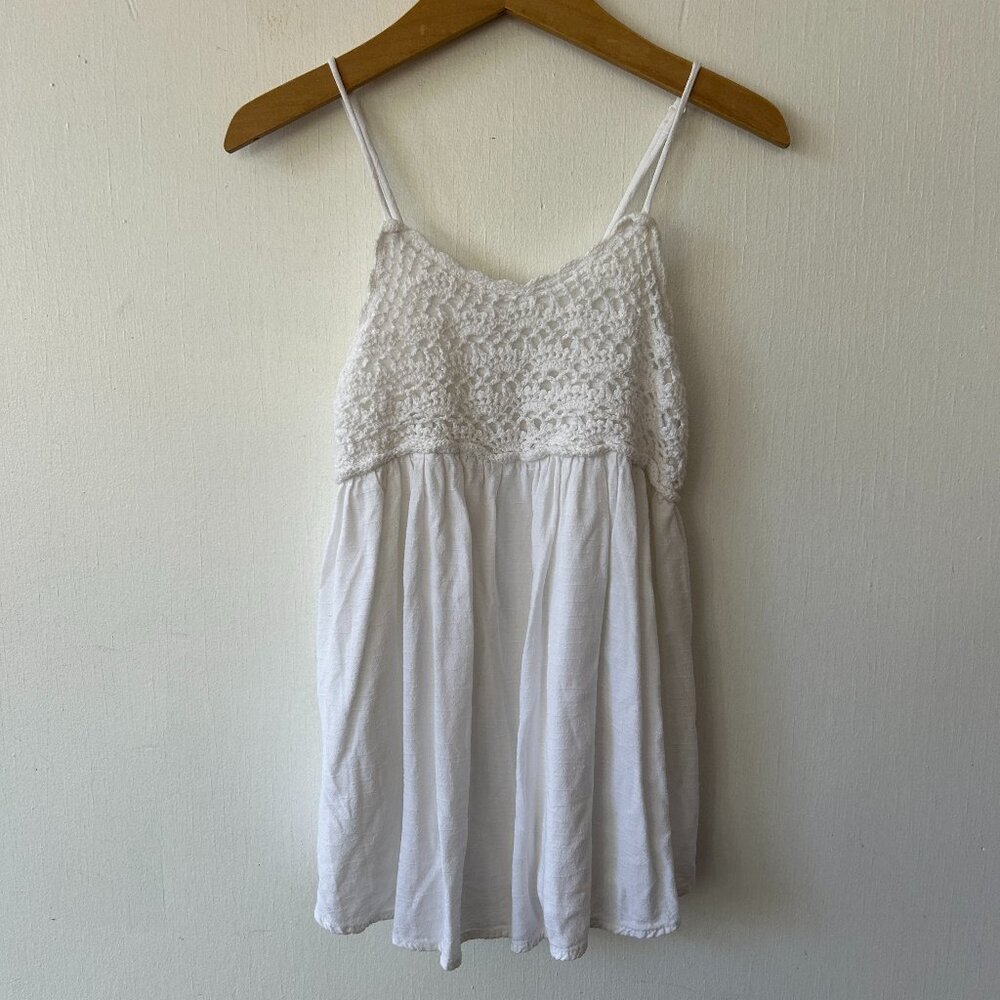 Art Class Girls Tank Top Kids Size Large‎ 10/11 White Cottagecore Boho